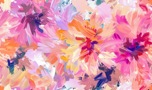 pastel toned impressionistic floral pattern with soft brush strokes for elegant backgrounds spring vibe 