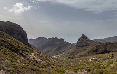 Teno mountains in sunlight on Tenerife - 741912294