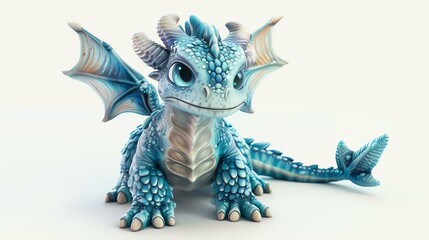 A delightful 3D rendering of an adorable dragon, showcasing its vibrant colors and playful expression. Perfect for adding a touch of whimsy to children's books, websites, and merchandise.