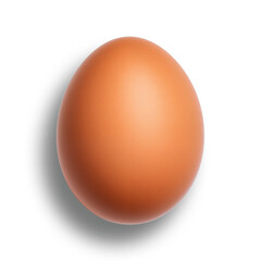 Brown egg isolated on transparent or white background, png