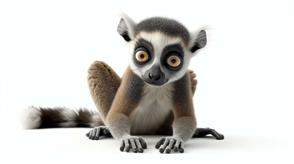 A charming and lifelike 3D rendering of an adorable lemur, showcasing its playful nature and endearing features. Perfect for adding a touch of cuteness and whimsy to any project or design.