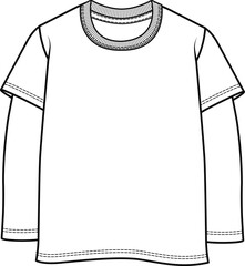 Children's clothing design. Sweatshirt template vector illustration. kids wear. Sweatshirt template for teenage boys, technical drawing, fashion flat sketch.