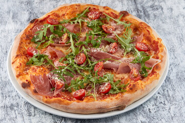 italian pizza on the white plate