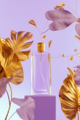 Luminescent Elixir: A Captivating Perfume Ballet on a Table. Generative AI.