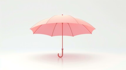 A sleek and contemporary 3D-rendered umbrella icon, featuring bold lines and gentle curves. Isolated on a crisp white background, this minimalist design adds a touch of elegance to any proje