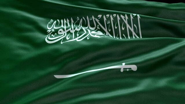 Saudi Sovereign: Realistic Flag in Detailed Motion