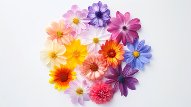 Vibrant and mesmerizing, these radial symmetry gradient flowers enchant with their exquisite top view. Each petal showcases a unique burst of colors, forming a captivating kaleidoscope. Perf