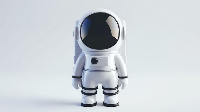 A minimalist 3D rendered astronaut icon, perfect for space-themed projects. This captivating image showcases a simple astronaut floating in zero gravity, with clean lines and modern design.
