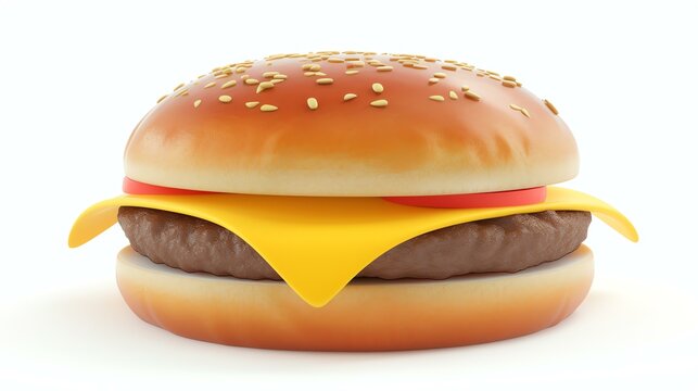 A mouth-watering 3D rendered cheeseburger icon that will make you crave for its deliciousness. Perfect for food-related projects, menus, and websites.