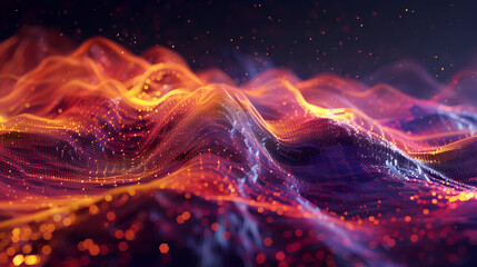 visualization of fractal waves 3d image,
Abstract colorful wave 4k ultra hd wallpaper
 - obrazy, fototapety, plakaty