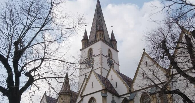 Lutheran Cathedral of Saint Mary (Catedrala Evanghelica Sfanta Maria), a Gothic church in Sibiu, Romania. Religion, architecture, tourism.