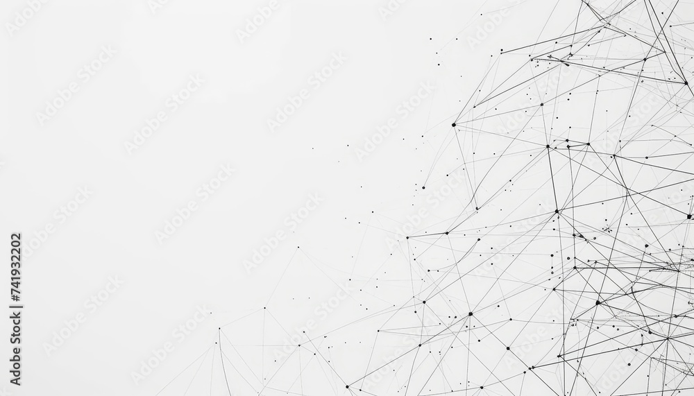 Aufkleber abstract polygon molecules on white gray background for network technology concept with copy space.