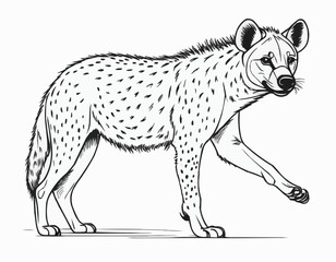 Vector hand drawn doodle sketch hyena - obrazy, fototapety, plakaty