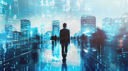 Business concept: doing business with technology