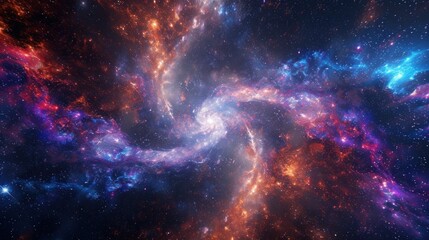 Fototapeta premium A spiraling galaxy full of stars and cosmic dust floating in the vastness of space, showcasing the beauty and complexity of the universe