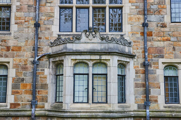 Historical European-Style University Windows Detail, Michigan
