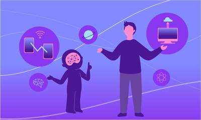 AIロボットと話す人