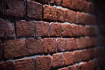 Textured Brick Wall Close-up with Shallow Depth Field