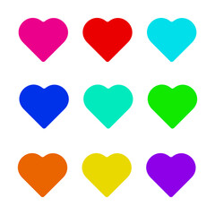 Color simple hearts collection
