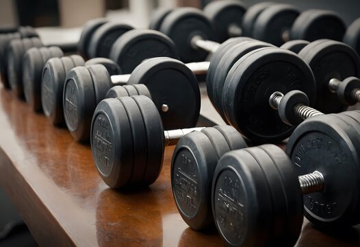 Black Dumbbell Lot in the gym
