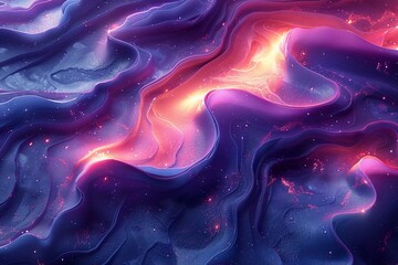 Abstract fluid art background light purple and lilac colors. Liquid marble. Acrylic painting on canvas with violet shiny gradient. Alcohol ink backdrop with pearl wavy pattern. Generative AI - obrazy, fototapety, plakaty