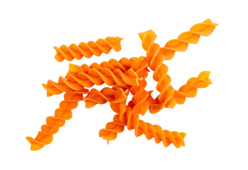 Red Lentil Fusilli Pasta, Raw Orange Spiral Noodles