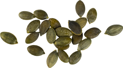 Pumpkin Seeds Isolated, Raw Pepita Grains, Scattered Green Healthy Nuts, Pumpkin Seed Group on White