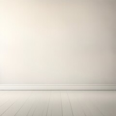 Empty White Room with Wooden Floor and White Walls
