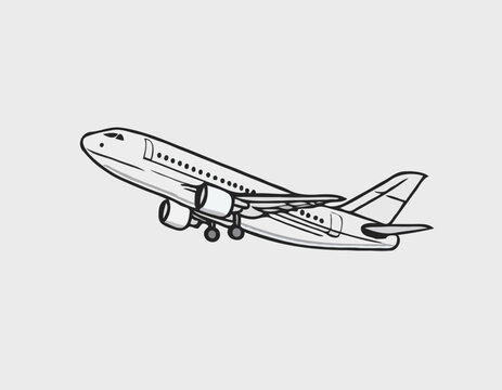 Airplane icon. Plane flight pictogram. Transport, symbol travel