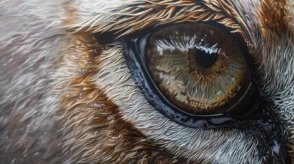 closeup of a lion's eye generative ai