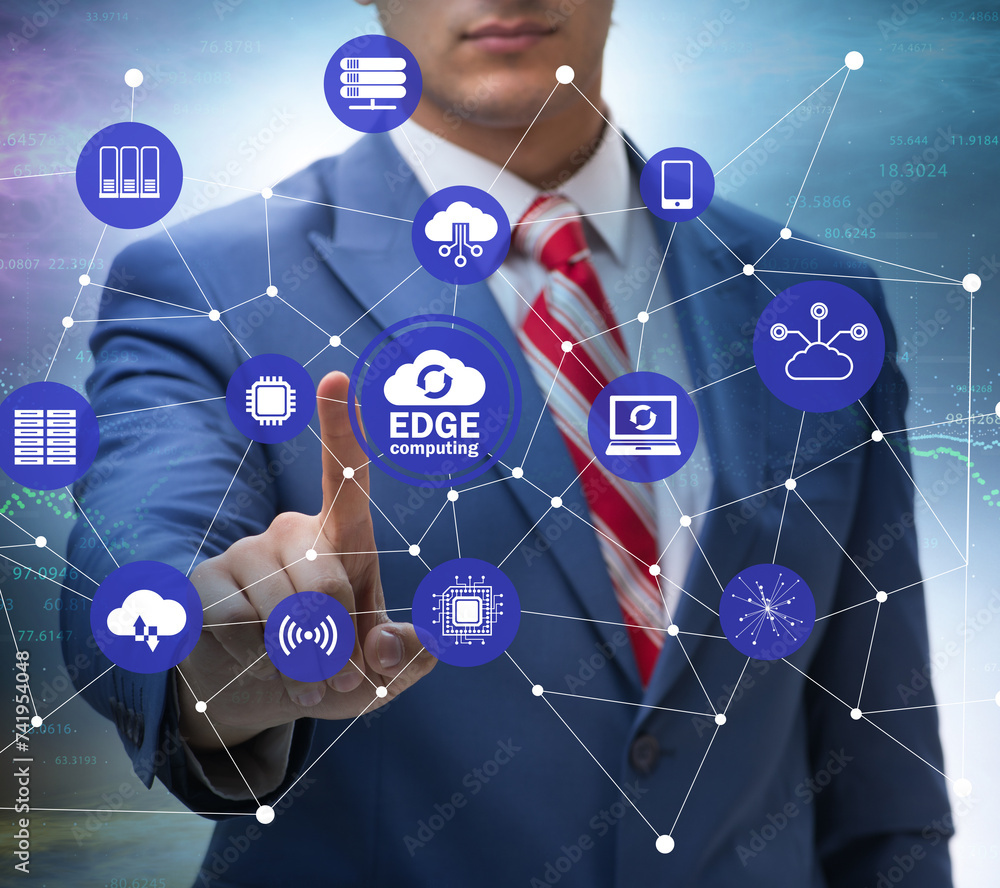 Poster fog and edge cloud computing concept
