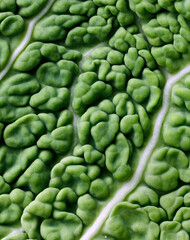 Extrem close -up shot of kale leaf