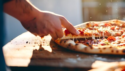 Fototapeta premium Delicious pizza, fast food, restaurant