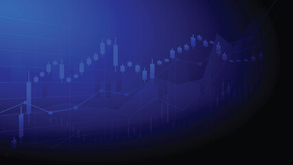 Stock market or forex trading investment graph in graphic design concept.