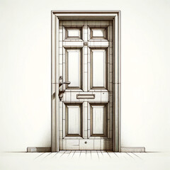 Realistic illustration of a door, emphasizing design, structure, and its role in privacy and security.