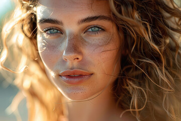 Fotograf&iacute;a de retrato de belleza de mujer joven