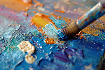 Fototapeta premium Niños explorando su creatividad jugando con pintura 