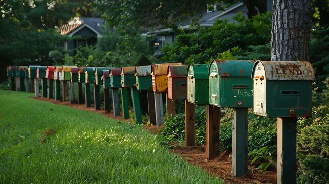 Mailing lists. Multiple mailboxes lined up