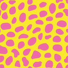 seamless pattern in spots, 90s style. Trendy colors. Colorful leopard spot. for surface wrapping, fun fabric design. Vector illustration.
