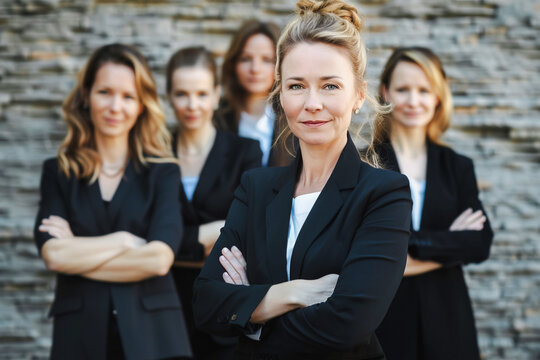 Group of powerful Business Woman Looking at the camera