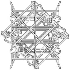 Fototapeta premium Abstract Construction Structure Vector. A Vector Illustration Of Architectural Construction Isolated On White Background. Concept - modern architecture and designing.