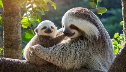 Fototapeta premium Sloth and his baby