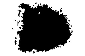 Ink splat overlaid by dots in black and white.