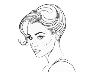 Woman With Retro Hairstyle