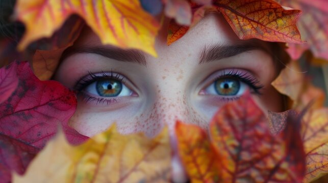 eyes sparkled with the vibrant colors of autumn leaves