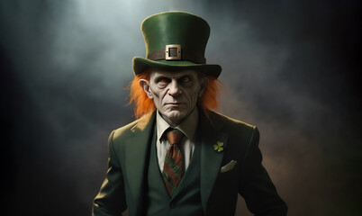 Saint Patrick's Day: Beware the Leprechaun's trickery. When the Leprechaun turned evil - obrazy, fototapety, plakaty
