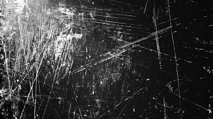 Old Rough Dirty Black Scratch Dust Grunge Black Distressed Noise Grain Overlay Texture Background - generative ai