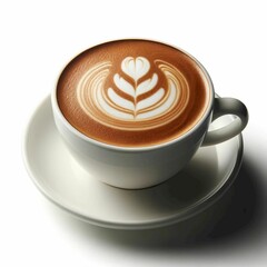 Cup of cappuccino isolated on white background