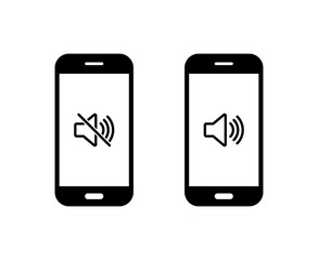 Smartphone with volume on and off icon