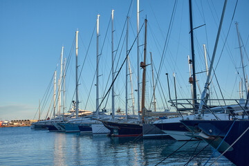 Yachts in the marina of Palma de Mallorca in Spain